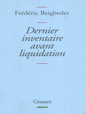 cover image of Dernier inventaire avant liquidation